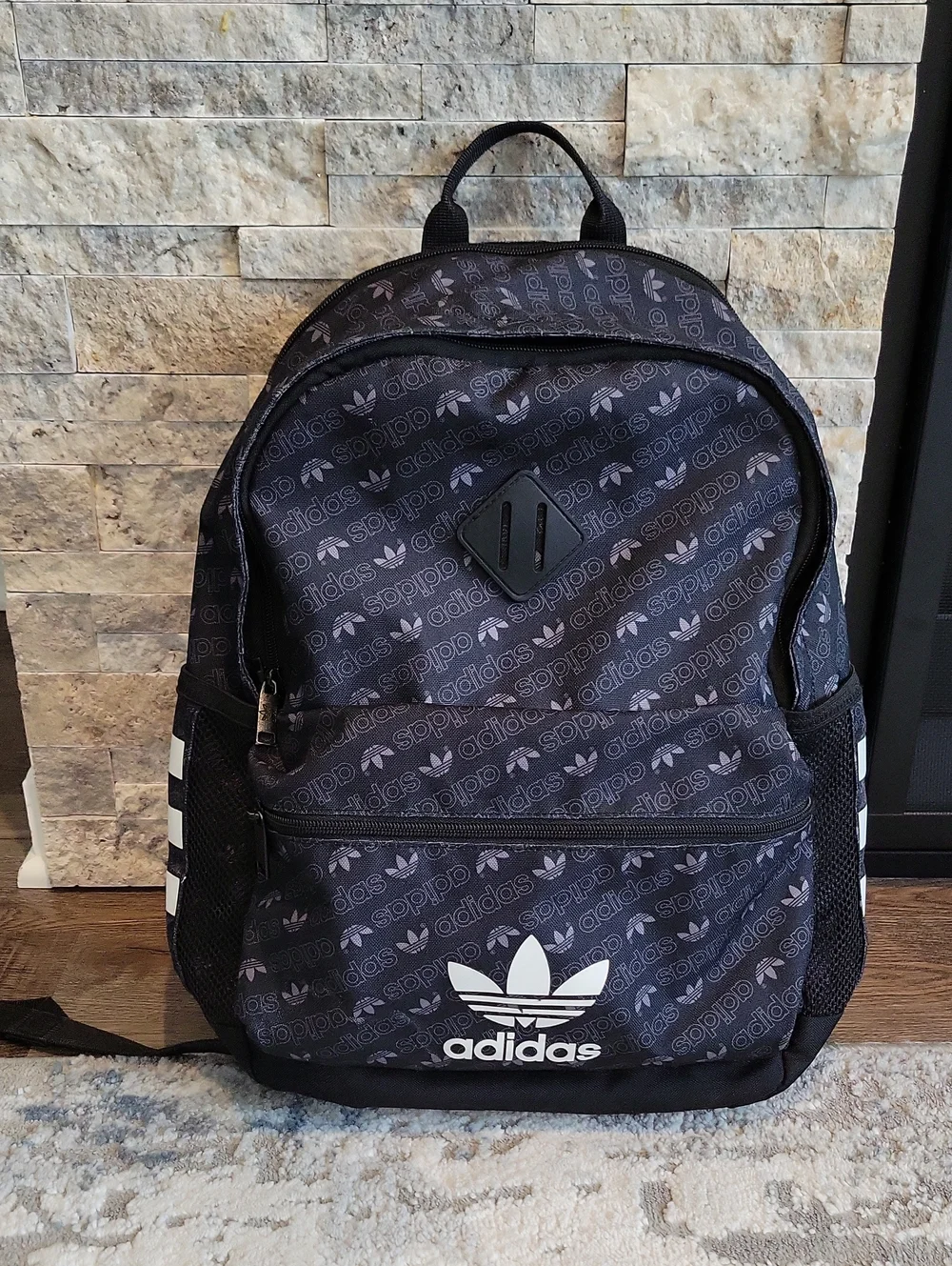Adidas Original Base Backpack with White Trefoil Logo,One Size.